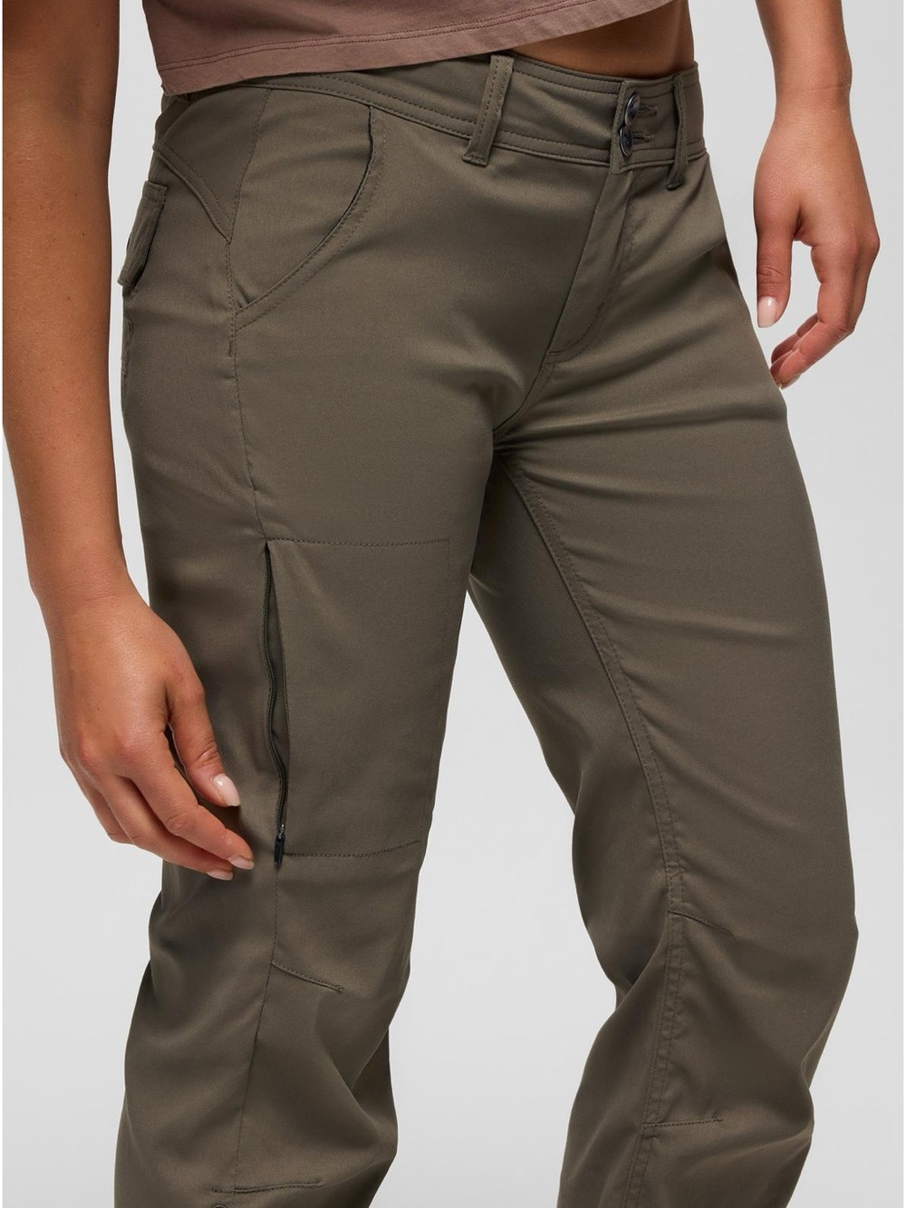 prAna Halle Hiking Pants Brown Stretch Zion Mid-Rise Roll-Up Straight Leg 16 - Picture 6 of 13